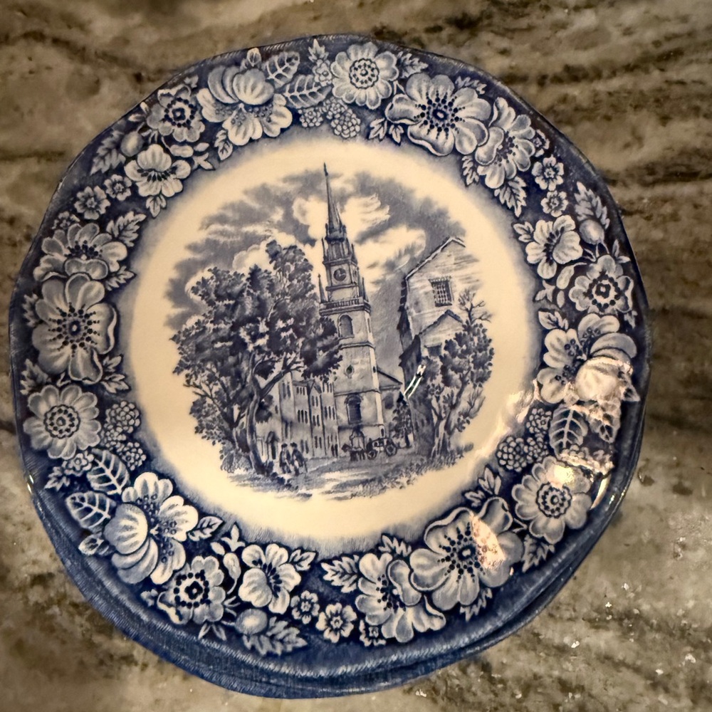 Liberty blue tea cup plates